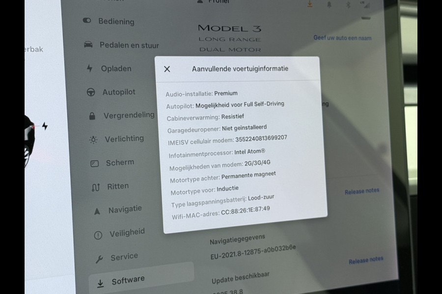 Tesla Model 3 Long Range AWD 75kWh 463PK 19"Lmv Priv.Glas Ivory-interieur ! FSD-3 Computer Premium Audio AutoPilot Panoramadak Camera's Leer A 4WD Stoel en achterbank verwarming Elektr.Stoelen+Memory+Easy-Entry WiFi SOH 91% Fabrieksgarantie op Accu en motor tot 192.000km / 18-11-2027 1e Eigenaar Origineel Nederlandse Auto 61.000 nieuw!