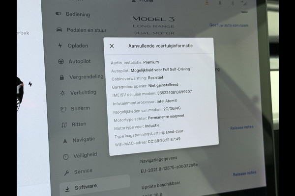 Tesla Model 3 Long Range AWD 75kWh 463PK 19"Lmv Priv.Glas Ivory-interieur ! FSD-3 Computer Premium Audio AutoPilot Panoramadak Camera's Leer A 4WD Stoel en achterbank verwarming Elektr.Stoelen+Memory+Easy-Entry WiFi SOH 91% Fabrieksgarantie op Accu en motor tot 192.000km / 18-11-2027 1e Eigenaar Origineel Nederlandse Auto 61.000 nieuw!