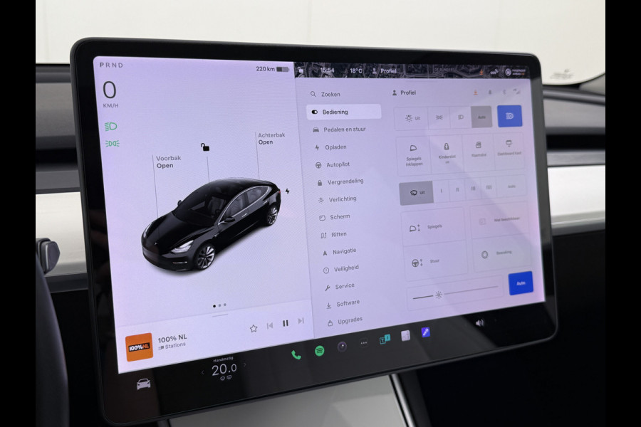 Tesla Model 3 Long Range AWD 75kWh 463PK 19"Lmv Priv.Glas Ivory-interieur ! FSD-3 Computer Premium Audio AutoPilot Panoramadak Camera's Leer A 4WD Stoel en achterbank verwarming Elektr.Stoelen+Memory+Easy-Entry WiFi SOH 91% Fabrieksgarantie op Accu en motor tot 192.000km / 18-11-2027 1e Eigenaar Origineel Nederlandse Auto 61.000 nieuw!