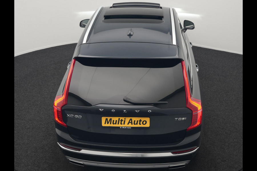 Volvo XC90 T8 Twin Engine AWD Inscription 7 Persoons Plug In Hybrid Dealer O.H PHEV | Panodak | Adaptive Cruise | Luxe Lederen Comfortzetels Massage & Ventilatie | Head Up | 360 Camera | Harman Kardon | Blis | Apple Carplay | Navigatie |
