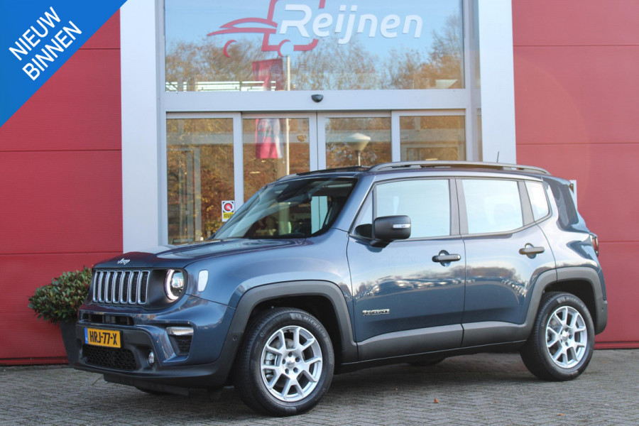 Jeep Renegade 1.5T 130PK e-Hybrid ALTITUDE | DRAADLOZE APPLE CARPLAY/ANDROID AUTO | PANORAMISCH SCHUIF/KANTEL DAK | FULL LED KOPLAMPEN | DODEHOEK DETECTIE | ADAPTIVE CRUISE CONTROL | LICHTMETALEN VELGEN 17" | ACHTERUITRIJ CAMERA | DAB+ RADIO | NAVIGATIE | PARKEERSENSOREN VOOR + ACHTER | AUTOMATISCH INPARKEREN | KEYLESS ENTRY/START |