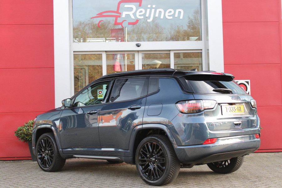 Jeep Compass 4xe 240PK Plug-in Hybrid ELECTRIC S | PANORAMSICH SCHUIF/KANTEL DAK | STOEL/STUUR VERWARMING | ALL SEASON BANDEN | 19" LICHTMETALEN VELGEN "GLOSSY BLACK" | ELEKTRISCH BEDIENBARE BESTUURDERSSTOEL | LEDEREN BEKLEDING | ADAPTIVE CRUISE CONTROL | NAVIGATIE | DRAADLOZE APPLE CARPLAY/ANDROID AUTO | DRAADLOZE TELEFOONLADER | DAB+ RADIO | ELEKTRISCH BEDIENBARE ACHTERKLEP | ACHTERUITRIJ CAMERA | KEYLESS ENTRY/START |