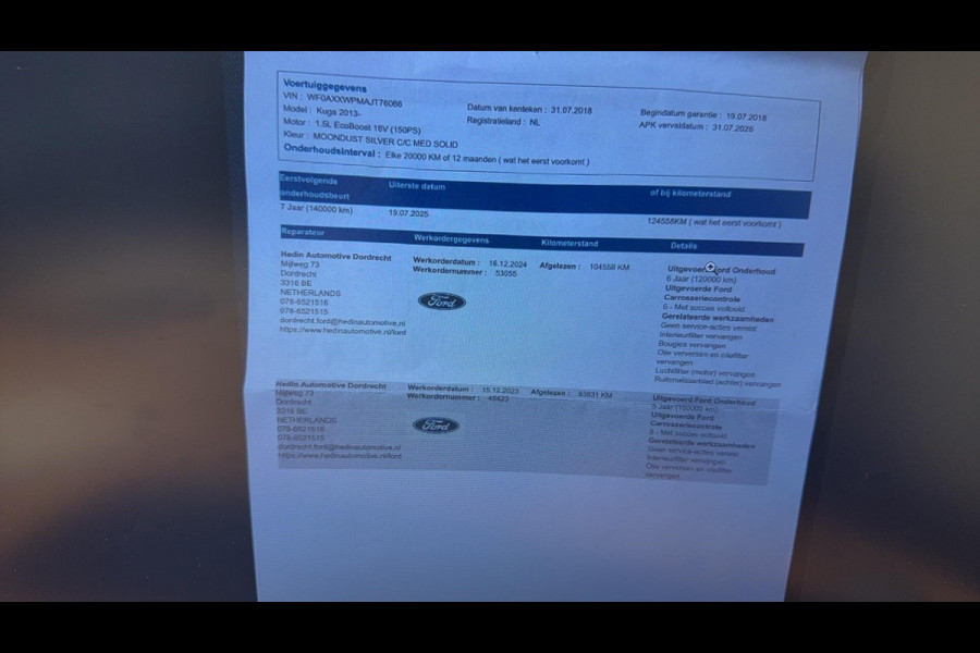 Ford Kuga 1.5 EcoBoost Titanium 150pk Trekhaak | Xenon Koplampen | Dodehoeksensoren | Achteruitrijcamera | Stoelverwarming