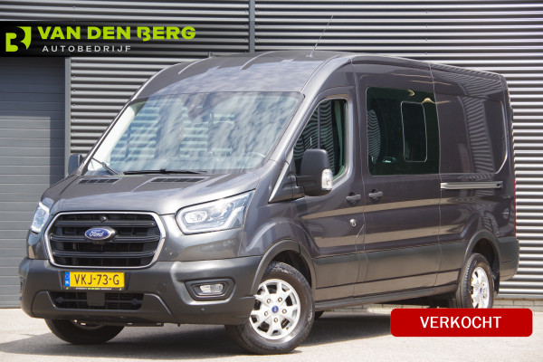 Ford Transit 350 2.0 TDCI L3H2 DC-5P, XENON, 2X SCHUIFDEUR, TREKHAAK, ADAPT. CRUISE, STANDKACHEL, CAMERA, NAVI, AIRCO, STOELVERWARMING, APPLE