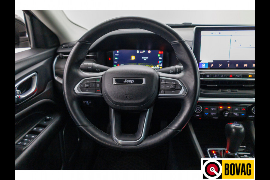 Jeep Compass 4xe 240 Plug-in Hybrid Electric S | Leer | 19 Inch All-season | Stoel- Stuurverwarming Navigatie, Adaptive Cruise, Elektrische achterklep, Camera