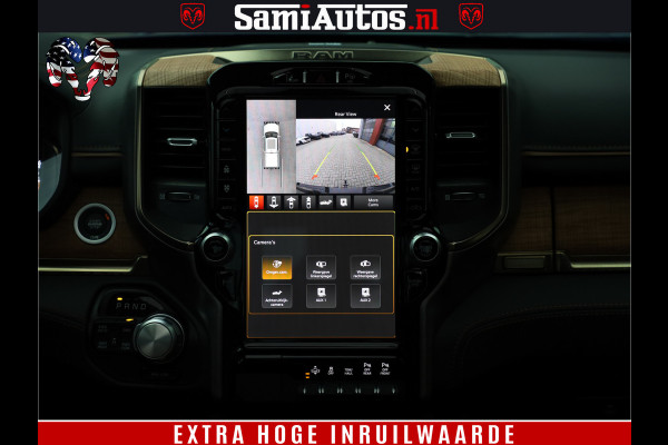 Dodge Ram 1500 BLACK OPS LONGHORN 5.7 V8 HEMI | 8820KM! | BOM VOL | HUD | LUCHTVERING | PANO | 200L LPG | ADAPTIVE CRUISE | DIGI VIRTUAL CLUSTER | CARPLAY | 3500KG | HEADUP | CREW CAB DUBBELE CABINE | 5 PERSOONS | ZWART MET BRUIN LEDER | Z.G.A.N