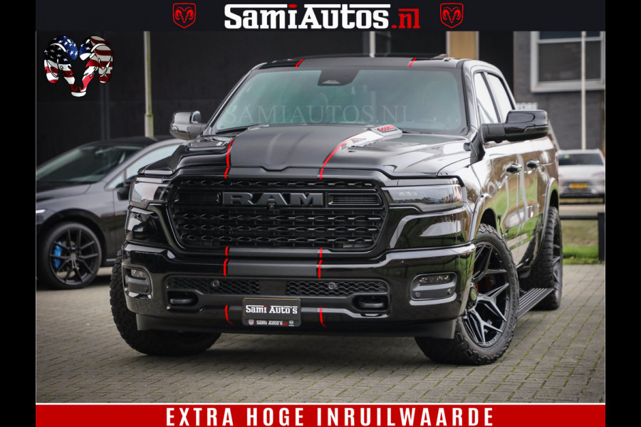 Dodge Ram 1500 Limited Night High Output 540HP 706Nm | Massage + Full Option | De Meest Luxe en Volle Pick-Up in zijn Klasse | Comfortabele Dubbele Cabine met Royale 5 Zitplaatsen | BPM vrij | Nu Leverbaar uit Voorraad | Voorraad Nr 2324 - 5142