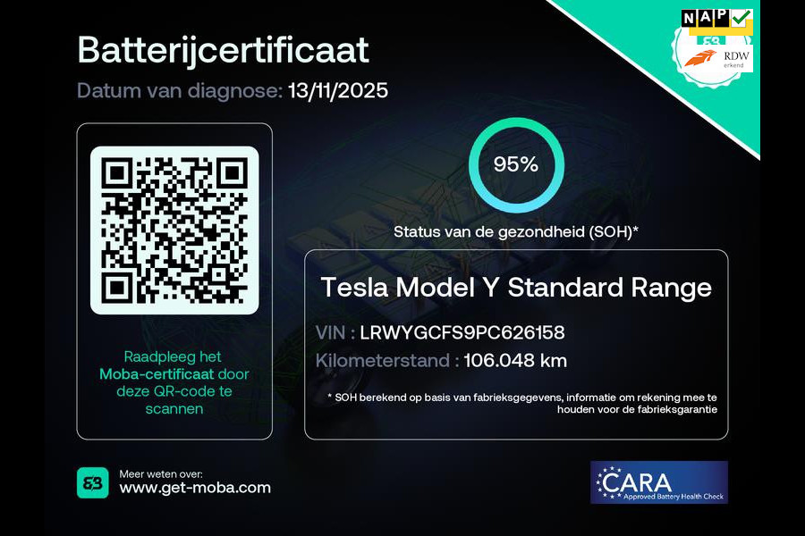 Tesla Model Y RWD 58 kWh 95% SOH Trekhaak BTW Auto 1e EIG Rijklaarprijs!
