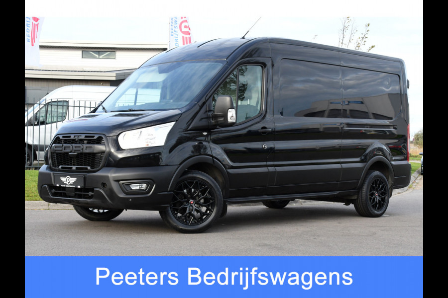 Ford Transit 350 2.0 TDCI L3H2 Black Edition Cruise, Camera, Carplay, 130pk, Trekhaak, Multimedia, NAVI Uniek!