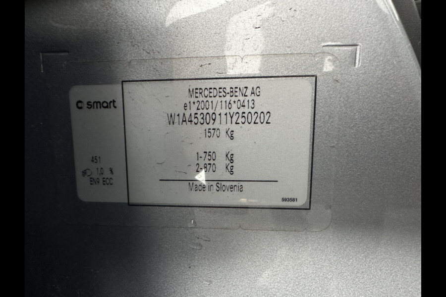 Smart Forfour EQ Comfort 18 kWh [ 3-Fase ] {SOH-95%} (INCL-BTW) Aut. *NAVI-FULLMAP | COMFORT-SEATS | AIRCO | CRUISE | PDC | 16''ALU*