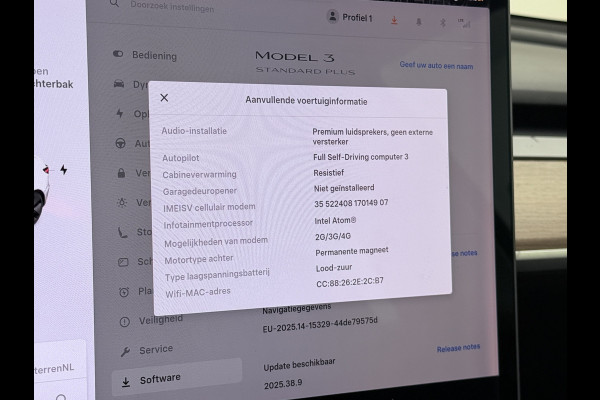Tesla Model 3 RWD SR+ 60kWh 325PK Lmv 18" AutoPilot Leder PanoDak Adaptive-Cruise Lmv Camera's Elektr.-Stuur+Stoelen+Spiegels+Geheugen+Easy-En Navi LED Comfortstoelen ACC DAB Keyless en Voorverwarmen interieur via App One-Pedal-Drive Origineel Nederlandse auto tot 11kw laden thuis! Garantie Accu tot 10-12-2027 max 160.000km 1.584kg licht!