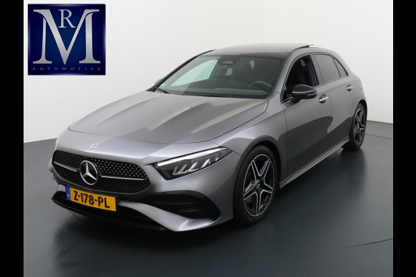 Mercedes-Benz A-Klasse 200 AMG Line FACELIFT | 163PK | Night-pakket | Panoramadak | Ambienteverlichting | Dodehoek | Mountaingrau | Rijklaar + 12 mnd BOVAG garantie