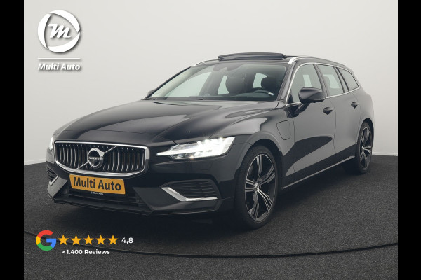 Volvo V60 2.0 T8 Recharge AWD Inscription 392pk Dealer O.H PHEV | Trekhaak Af Fabriek | Panodak | Head Up | Adaptive Cruise | 360 Camera | Bowers & Wilkins | Lederen Sporstoelen Memory & Ventilatie | Apple Carplay | Verwarmde Stoelen & Stuur | 19"L.M