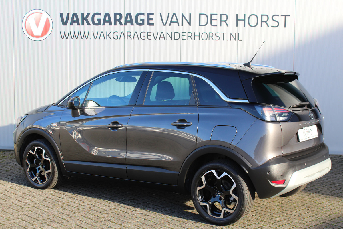 Opel Crossland 1.2-Turbo 110pk Ultimate Mooie en luxe hoogzitter met weinig km's ! Volautm. airco dual, cruise control, camera, comfortstoelen, metallic lak,  LM wielen, navigatie, telefoonvoorb., LED verlichting  etc.