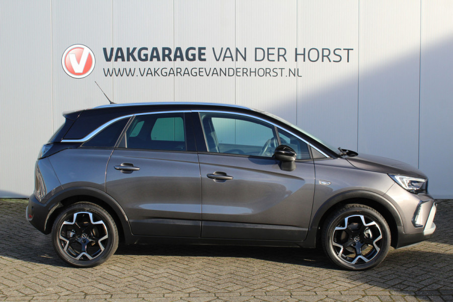 Opel Crossland 1.2-Turbo 110pk Ultimate Mooie en luxe hoogzitter met weinig km's ! Volautm. airco dual, cruise control, camera, comfortstoelen, metallic lak,  LM wielen, navigatie, telefoonvoorb., LED verlichting  etc.