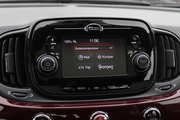 Fiat 500 1.2 Lounge / Panoramadak / Navigatie / Parkeerhulp achter / 15'' / Cruise Control / Xenon / Climate Control