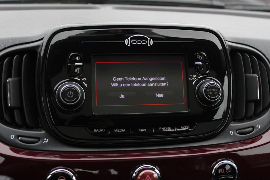 Fiat 500 1.2 Lounge / Panoramadak / Navigatie / Parkeerhulp achter / 15'' / Cruise Control / Xenon / Climate Control