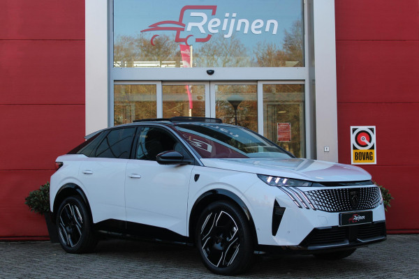 Peugeot E-3008 GT 325PK LAUNCH EDITION DUAL MOTOR 73KWH | PANORAMISCH SCHUIF / KANTELDAK | PREMIUM HIFI FOCAL | LEDEREN BEKLEDING NAPPA | ELEKTRISCH VERSTELBARE VOOR STOELEN, MET GEHEUGENFUNCTIE OP BESTUURDERSSTOEL | STOEL VERWARMING | STOEL MASAGE | STOEL VENTILATIE | ACHTERBANK VERWARMING | STUUR VERWARMING | WARMTE POMP | ALARM SYSTEEM | DRAADLOOS APPLE CARPLAY / ANDROID AUTO | DRAADLOZE TELEFOONLADER | VISIOPARK 360° HD CAMERA'S | DRIVE ASSIST 2.0 SEMI-AUTONOOMRIJDEN |