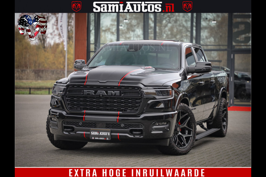 Dodge Ram 1500 Limited Night H.O 540HP 706Nm | Massage + Full Option | De Meest Luxe en Volle Pick-Up in zijn Klasse | Comfortabele Dubbele Cabine met Royale 5 Zitplaatsen | BPM vrij | Nu Leverbaar uit Voorraad | Voorraad Nr 2334 - 5409