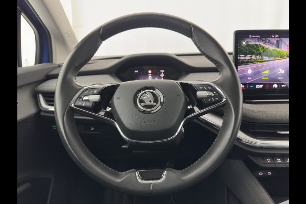 Škoda ENYAQ iV 80 [ 3-Fase ] {SOH-88% } (INCL-BTW) *LEATHER-FABRIC | FULL-LED | DIGI-COCKPIT | CAMERA | KEYLESS | NAVI-FULLMAP | AMBIENT-LIGHT | ECC | HEATED-COMFORTSEATS | DAB+ | PDC | CRUISE | CARPLAY | TOWBAR | 19"ALU*