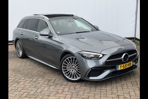 Mercedes-Benz C-Klasse Estate 180 AMG Line Trekhaak Pano Burmester Memory HUD Leer Verw+Ventilatie BOMVOL!