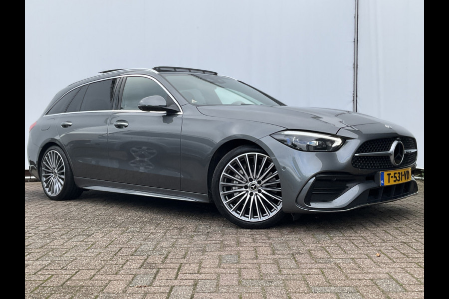 Mercedes-Benz C-Klasse Estate 180 AMG Line Trekhaak Pano Burmester Memory HUD Leer Verw+Ventilatie BOMVOL!