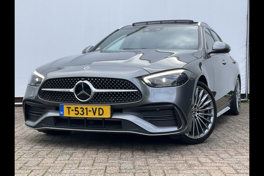 Mercedes-Benz C-Klasse Estate 180 AMG Line Trekhaak Pano Burmester Memory HUD Leer Verw+Ventilatie BOMVOL!