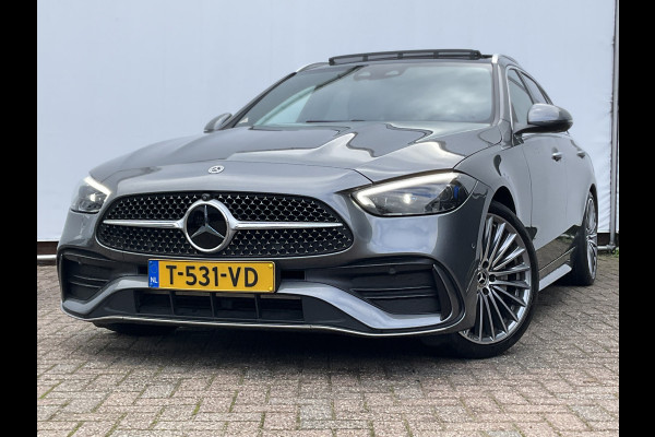 Mercedes-Benz C-Klasse Estate 180 AMG Line Trekhaak Pano Burmester Memory HUD Leer Verw+Ventilatie BOMVOL!