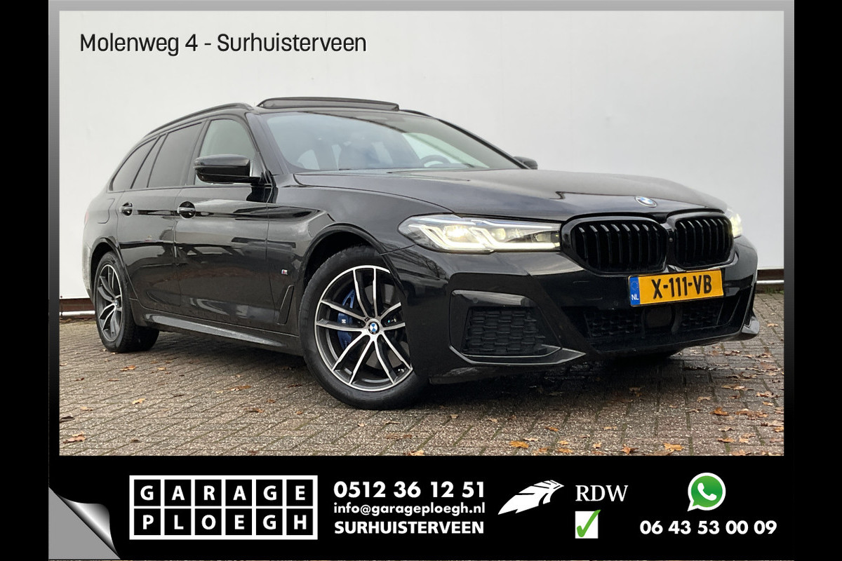 BMW 5 Serie Touring 530e xDrive M-sport HUD Laser Memory 4wielsturing Pano Business Edition Plus