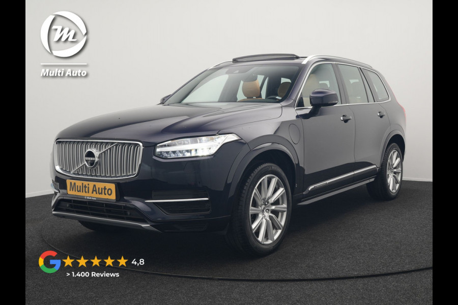Volvo XC90 T8 Twin Engine AWD Inscription 7 Persoons Plug In Hybrid 394pk Dealer O.H. PHEV | Panodak | Adaptive Cruise | 360 Camera | Harman & Kardon | Lederen Sportstoelen Memory & Verwarmd | Apple Carplay | Virtual | Keyless | Blis | Navigatie | DAB |