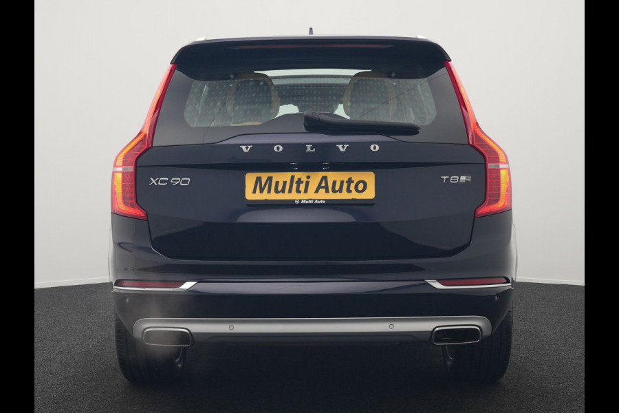 Volvo XC90 T8 Twin Engine AWD Inscription 7 Persoons Plug In Hybrid 394pk Dealer O.H. PHEV | Panodak | Adaptive Cruise | 360 Camera | Harman & Kardon | Lederen Sportstoelen Memory & Verwarmd | Apple Carplay | Virtual | Keyless | Blis | Navigatie | DAB |