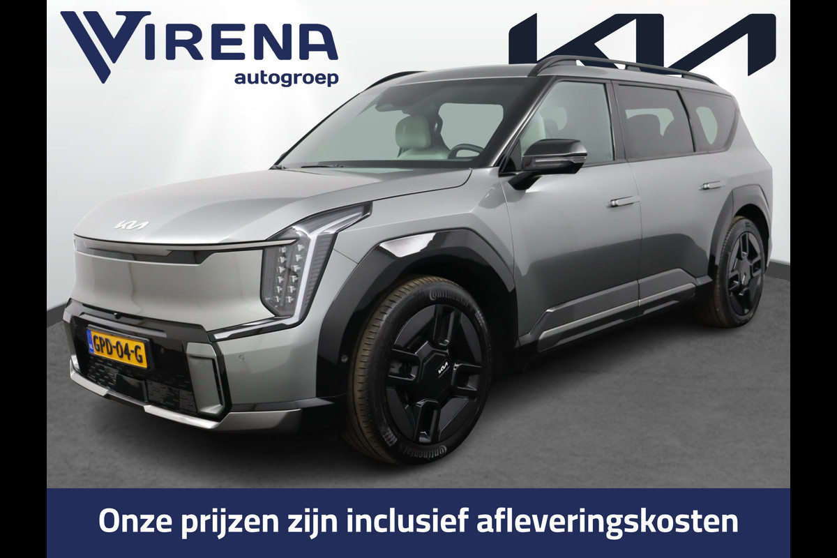 Kia EV9 GT-Line AWD 99.8 kWh - SOH 98,9% Apple Carplay/Android Auto - Cruise Control - Dodehoekdetectie - Elektrische Glazen Schuif-/Kanteldak - Navigatie - Stoel/Stuur Verwarming - Fabrieksgarantie tot 10-2031
