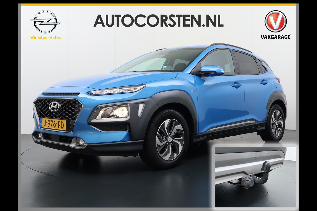 Hyundai Kona 1.6 HEV AUT-6 141pk Adaptive-Cr Trekhaak HUD Camera Android Apple Carplay Navi Bordherkenning PDC Fashion Keyless Head-Up-Display Auto-Pilot (Lane-Assist+ACC) ESP Mild Hybride Priv.Glass Botsing waarsch syst Dodehoek-assistent