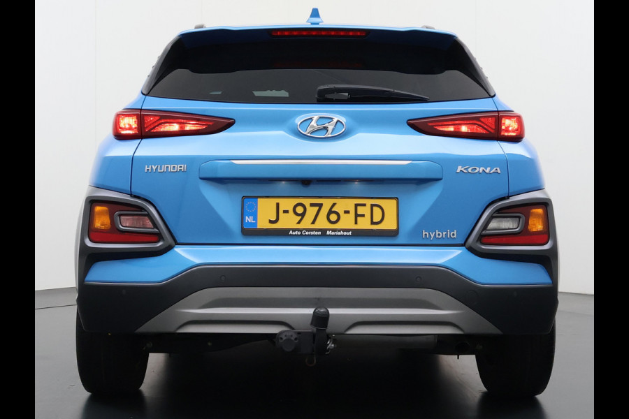Hyundai Kona 1.6I HEV AUT-6 141pk Adap.Cruise Trekhaak HUD Camera Android Apple Carplay Navi Bordherkenning PDC Fashion Keyless Head-Up-Display Lane-Assist+ACC ESP Mild Hybride Priv.Glass Botsing waarsch syst Dodehoek-assistent