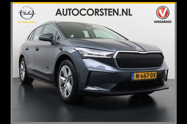 Škoda ENYAQ iV 80 Trekhaak Camera 1/2 Leer Apple Carplay Android First Edition Navi Ecc 19"lm PDC-a+v Cruise Control E-Call SOH.90% Stuurverwarming Led Isofix Keyless-Go DAB Rijstrooksensor Origineel Nederlandse Auto Nieuwprijs €49.645,-