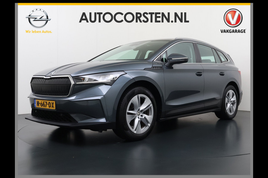 Škoda ENYAQ iV 80 Trekhaak Camera 1/2 Leer Apple Carplay Android First Edition Navi Ecc 19"lm PDC-a+v Cruise Control E-Call SOH.90% Stuurverwarming Led Isofix Keyless-Go DAB Rijstrooksensor Origineel Nederlandse Auto Nieuwprijs €49.645,-