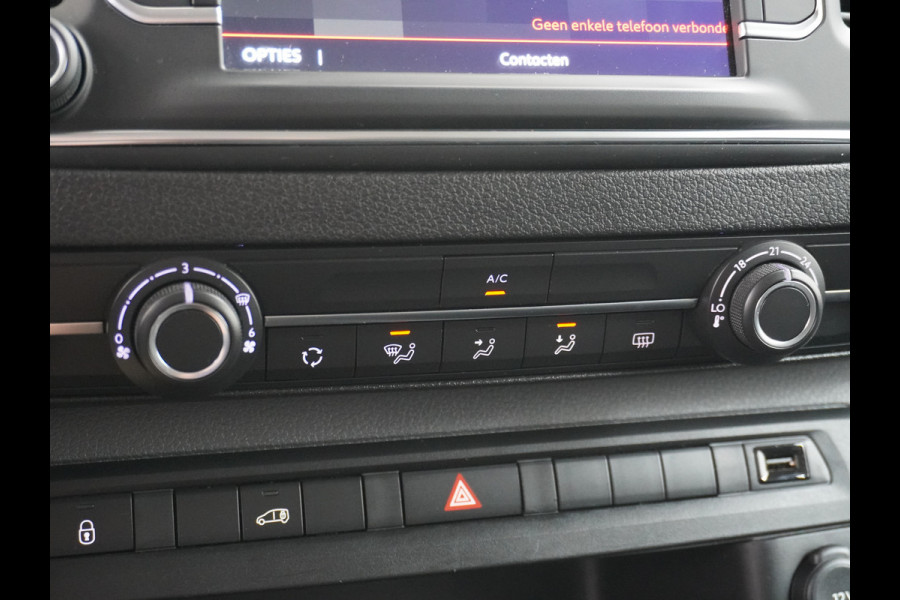 Citroën Jumpy 2.0D 145pk XL L3H1 3-Persoons Navi Apple Carplay Android Auto Cruise Pdc 2X Schuifdeur Cruise DAB+ Bordherkenning WiFi Citroen Connect Regen/Lichtsensor Dodehoeksensor SpoorAssist Voorruit+Wisserverwarmd 1e Eigenaar Euro 6 370Nm koppel