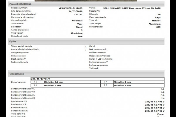 Peugeot 308 SW 1.5 HDi 131PK Automaat GT-Line / Panoramadak / Trekhaak / Xenon / Airco-ecc / 1/2 Leder / Apk 03-2026
