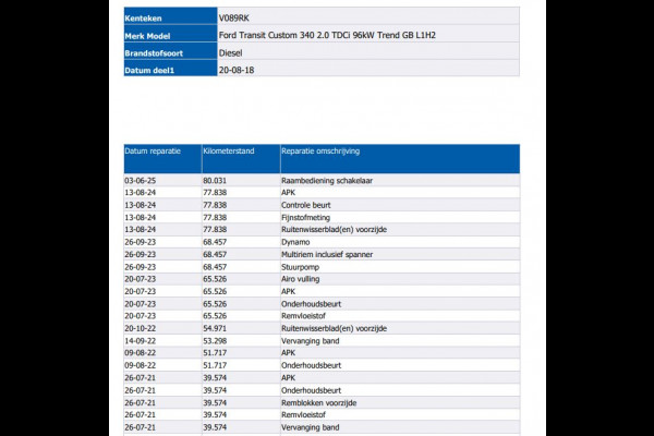 Ford Transit Custom 340 2.0 TDCI Euro6 131PK H2 Trend 3Pers. *ideaal voor Camper*/ Navigatie / Pdc./ Airco / Safety&Comfort pack / Driver assist  / Stoelverwarming / Apk 11-2026