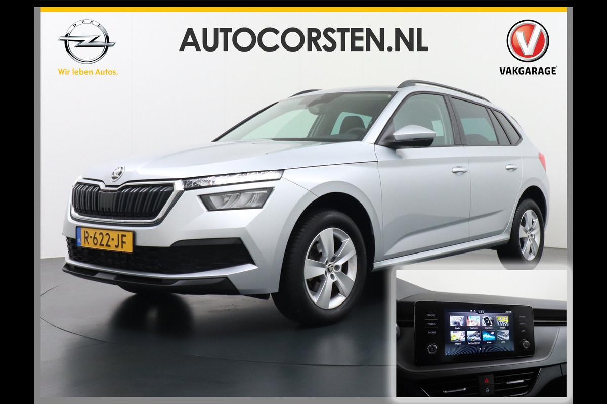 Škoda Kamiq T 111pk Apple Carplay Android-Navi Pdc DAB App-Connect CruiseControl Smartlink Usb Ecc Dakrails Led Lane/Front-Assist Isofix Dab VerwarmdeSpiegels Aut.Verlichting VerstelbareStoelen/Stuur 16''LM NL-auto Hoge Instap Ambition 1.0 TSI
