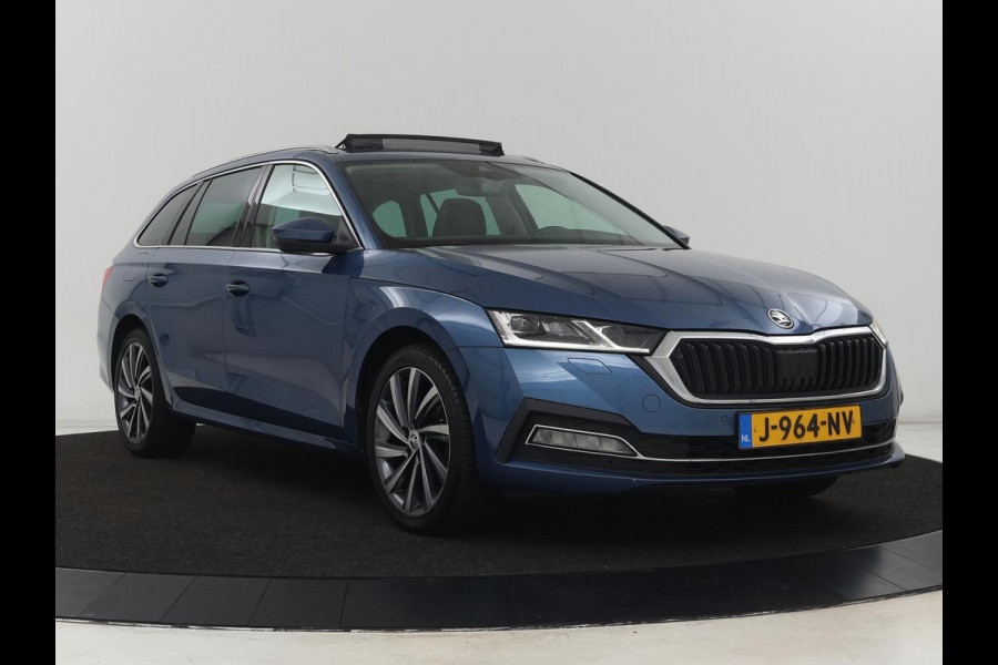 Škoda Octavia 1.5 TSI First Edition | Panoramadak | Trekhaak | Stoelverwarming | Matrix LED | Adaptive cruise | Sfeerverlichting | Carplay | Keyless | Virtual Cockpit | 18'' | Half leder | Climate control