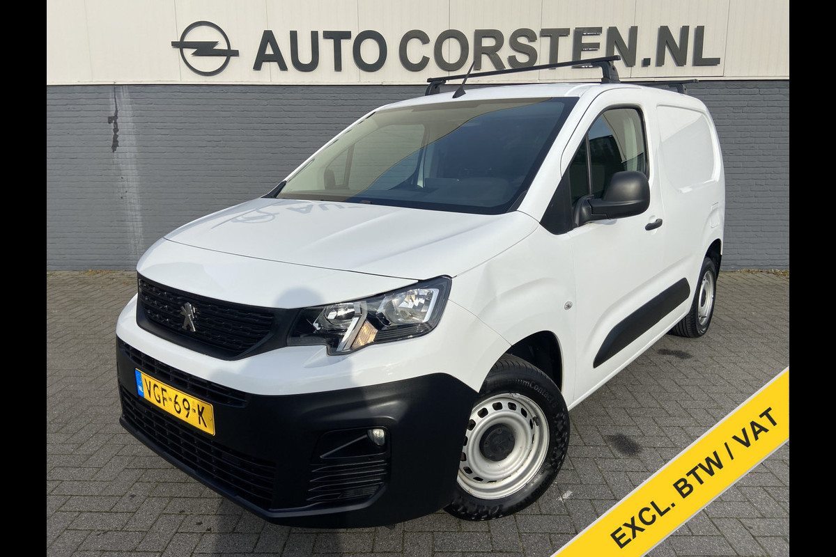 Peugeot Partner 1.5HDI 3-Pers.Carplay Navi* EURO6 Airco Mirror-Link Cruise Control Pdc Bluetooth Pro Betonplex vloer Wandbetimmering Schuifdeur Achterdeuren Origineel Nederlandse Auto