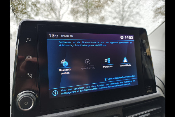 Peugeot Partner 1.5HDI 3-Pers.Carplay Navi* EURO6 Airco Mirror-Link Cruise Control Pdc Bluetooth Pro Betonplex vloer Wandbetimmering Schuifdeur Achterdeuren Origineel Nederlandse Auto