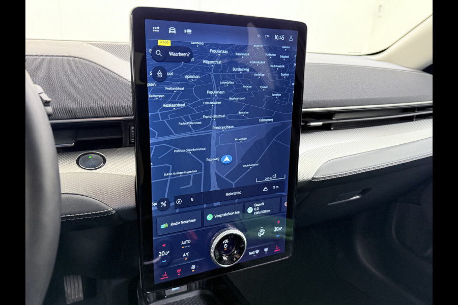 Ford Mustang Mach-E RWD 75 kWh Leer (semi-)Autopilot 360°Topview-Camera Adaptive-Cruise-Control Apple Carplay Bang&Olufsen B&O 18" Elektr.A-K DAB Lane-Assist Keyless-go Autonomous Emergency Braking SOH 94% ESP ASR Verkeersbordherkenning Vermoeidheidsherkenning Dodehoek-Detector 1e Eigenaar Origineel Nederlandse Auto Nieuwprijs €50.426