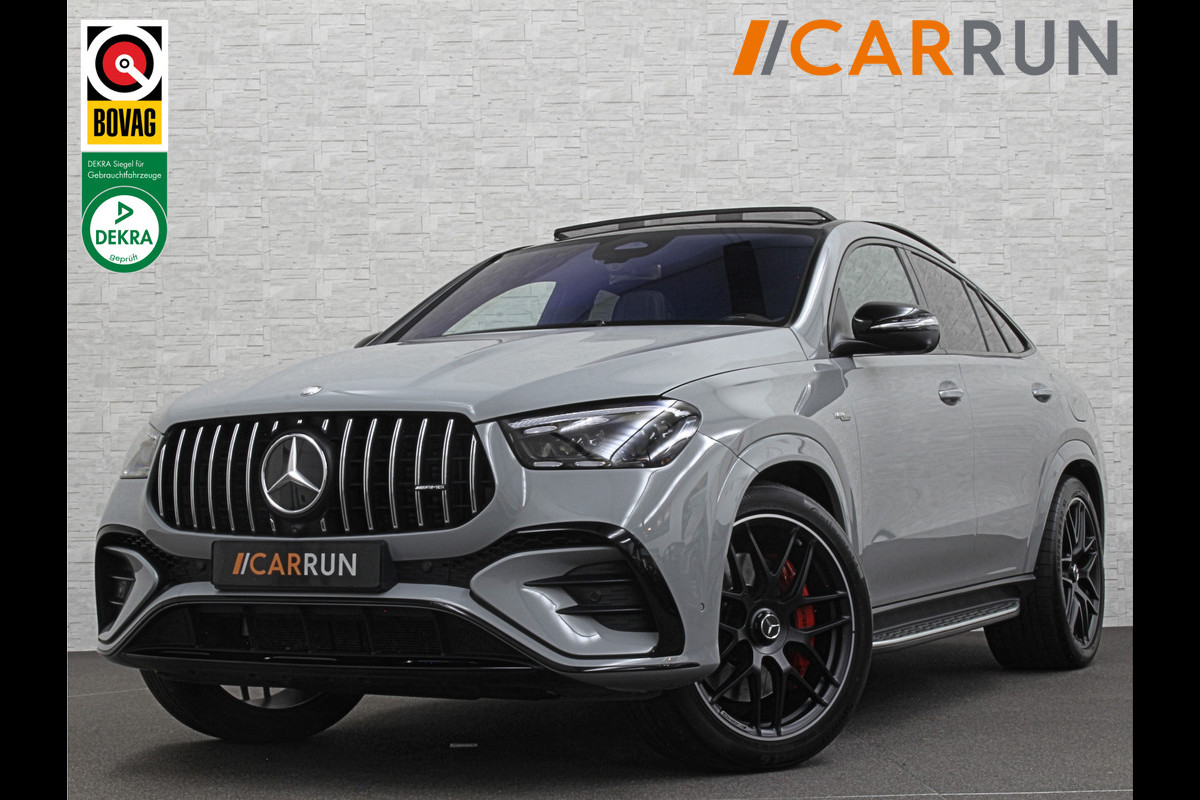 Mercedes-Benz GLE Coupé AMG 53 Hybrid | Carbon | Leder-Exclusief | Soft-Close | Panorama | Massage | 360 Camera | Stoelventilatie | ACC | Trekhaak | Burmester | Head-Up | 4-Zone Clima | Treeplanken | 22'' | Night-Pakket | ISO & Warmte-Werend Glas | Stoelverwarming V+A | Luchtvering | Stuur Carbon & Alcantara | Parfumering | Sfeerverlichting |