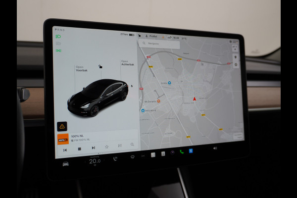 Tesla Model 3 Performance 513pk 0-100 3,4sec AWD Lmv 20" AutoPilot Panoramadak Adaptive Cruise Camera's Leer Pdc Wifi Ecc Elektr.-A-Klep+Stuur+Verst.Stoel+Geheugen Easy Entry Stoel+Bank-Verwarmd Keyless carbon spoiler rode remklauwen WiFi  75kWh 4WD 1e Eigenaar Origineel Nederlandse Auto SOH 88%