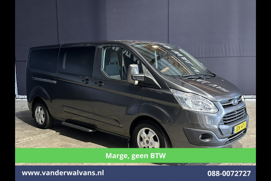 Ford Tourneo Custom 2.0 TDCI **MARGE, Geen btw, Geen bpm** 131pk Automaat L2H1 Personenbus Euro6 Airco | 2x zijdeur | 8-Zits | Navigatie Cruisecontrol, Trekhaak, Parkeersensoren, LM velgen, Verwarmde voorruit, Achterklep