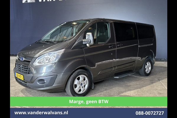 Ford Tourneo Custom 2.0 TDCI **MARGE, Geen btw, Geen bpm** 131pk Automaat L2H1 Personenbus Euro6 Airco | 2x zijdeur | 8-Zits | Navigatie Cruisecontrol, Trekhaak, Parkeersensoren, LM velgen, Verwarmde voorruit, Achterklep