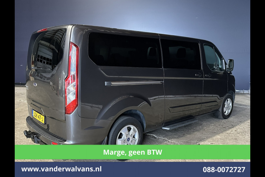 Ford Tourneo Custom 2.0 TDCI **MARGE, Geen btw, Geen bpm** 131pk Automaat L2H1 Personenbus Euro6 Airco | 2x zijdeur | 8-Zits | Navigatie Cruisecontrol, Trekhaak, Parkeersensoren, LM velgen, Verwarmde voorruit, Achterklep