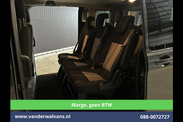 Ford Tourneo Custom 2.0 TDCI **MARGE, Geen btw, Geen bpm** 131pk Automaat L2H1 Personenbus Euro6 Airco | 2x zijdeur | 8-Zits | Navigatie Cruisecontrol, Trekhaak, Parkeersensoren, LM velgen, Verwarmde voorruit, Achterklep